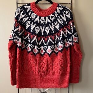Industry Orange and Black Fairisle Sweater